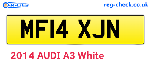 MF14XJN are the vehicle registration plates.