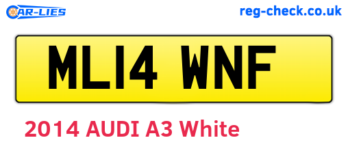 ML14WNF are the vehicle registration plates.
