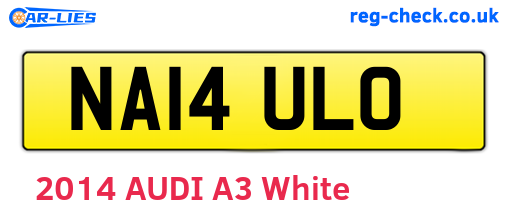 NA14ULO are the vehicle registration plates.