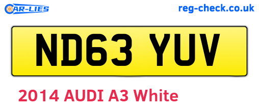 ND63YUV are the vehicle registration plates.