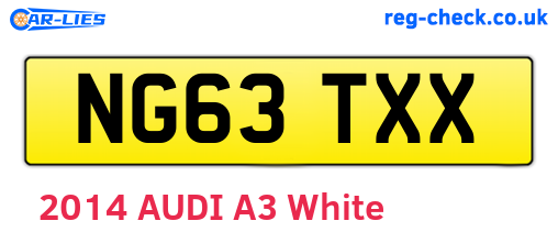 NG63TXX are the vehicle registration plates.