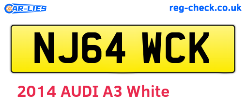 NJ64WCK are the vehicle registration plates.
