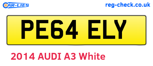 PE64ELY are the vehicle registration plates.