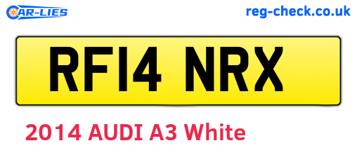 RF14NRX are the vehicle registration plates.
