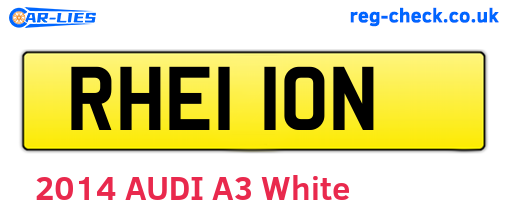 RHE110N are the vehicle registration plates.