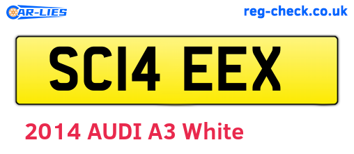 SC14EEX are the vehicle registration plates.