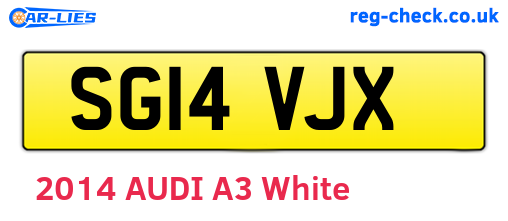 SG14VJX are the vehicle registration plates.