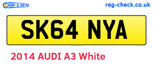 SK64NYA are the vehicle registration plates.