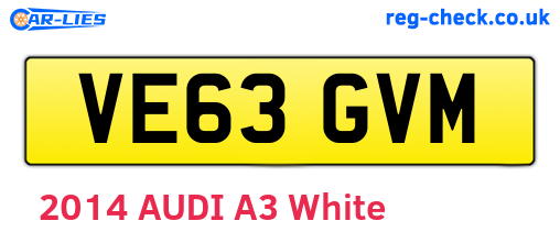 VE63GVM are the vehicle registration plates.