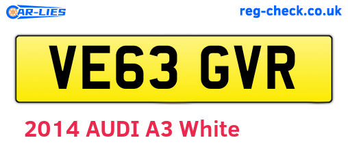 VE63GVR are the vehicle registration plates.