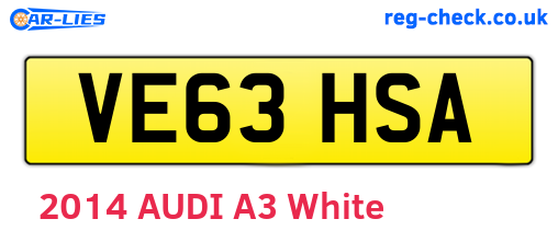 VE63HSA are the vehicle registration plates.