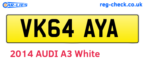 VK64AYA are the vehicle registration plates.
