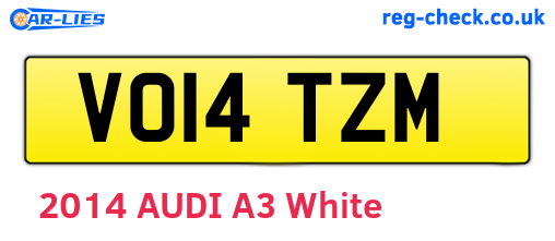 VO14TZM are the vehicle registration plates.