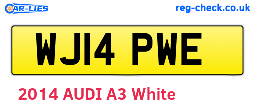 WJ14PWE are the vehicle registration plates.