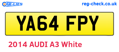 YA64FPY are the vehicle registration plates.