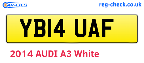 YB14UAF are the vehicle registration plates.