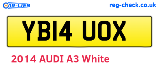 YB14UOX are the vehicle registration plates.
