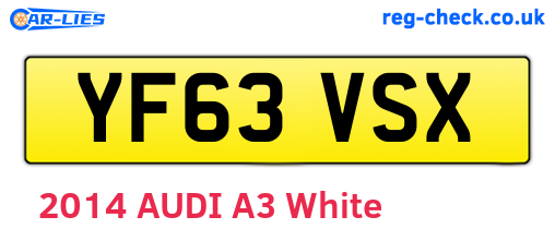 YF63VSX are the vehicle registration plates.