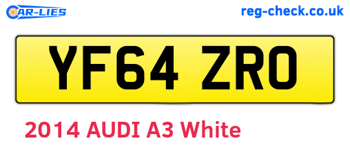 YF64ZRO are the vehicle registration plates.