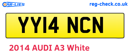 YY14NCN are the vehicle registration plates.