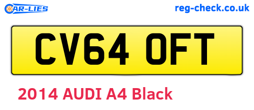 CV64OFT are the vehicle registration plates.