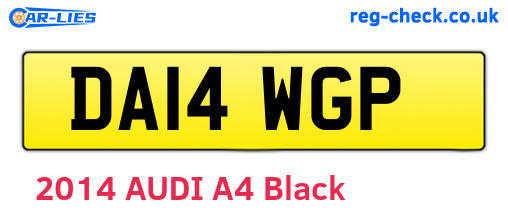 DA14WGP are the vehicle registration plates.