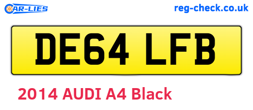 DE64LFB are the vehicle registration plates.