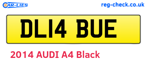DL14BUE are the vehicle registration plates.