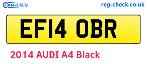 EF14OBR are the vehicle registration plates.