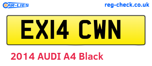 EX14CWN are the vehicle registration plates.