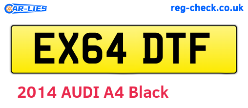 EX64DTF are the vehicle registration plates.