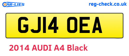 GJ14OEA are the vehicle registration plates.