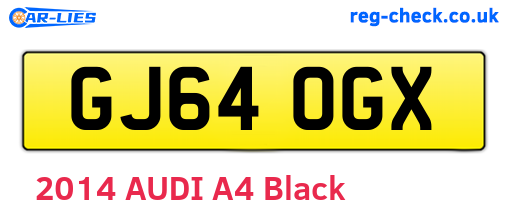 GJ64OGX are the vehicle registration plates.