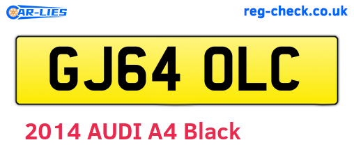 GJ64OLC are the vehicle registration plates.