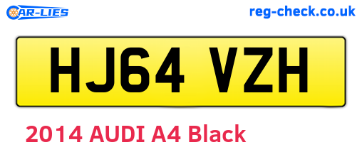 HJ64VZH are the vehicle registration plates.