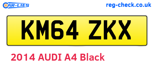 KM64ZKX are the vehicle registration plates.