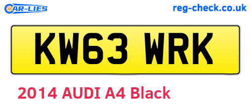 KW63WRK are the vehicle registration plates.