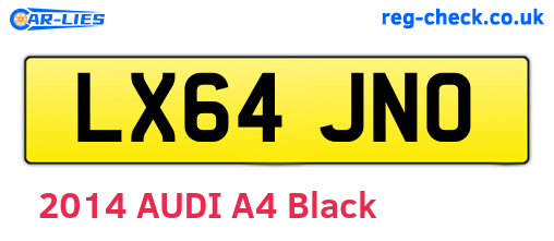 LX64JNO are the vehicle registration plates.