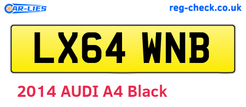 LX64WNB are the vehicle registration plates.