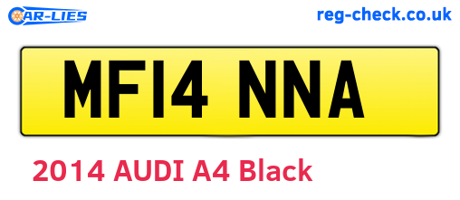 MF14NNA are the vehicle registration plates.