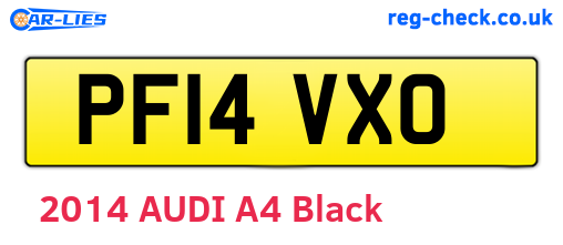 PF14VXO are the vehicle registration plates.