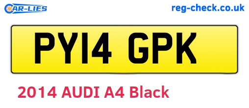 PY14GPK are the vehicle registration plates.