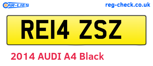 RE14ZSZ are the vehicle registration plates.
