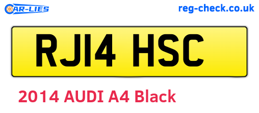 RJ14HSC are the vehicle registration plates.