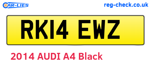 RK14EWZ are the vehicle registration plates.
