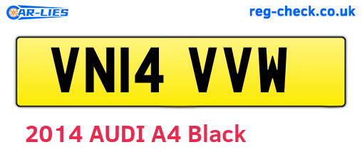 VN14VVW are the vehicle registration plates.