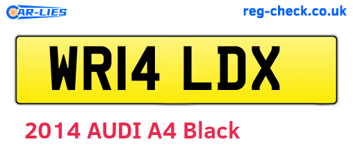 WR14LDX are the vehicle registration plates.