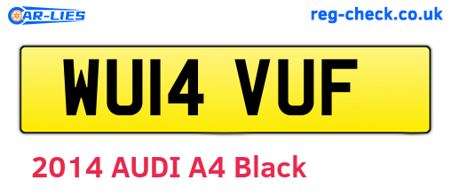 WU14VUF are the vehicle registration plates.