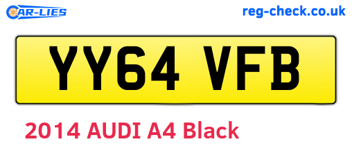 YY64VFB are the vehicle registration plates.