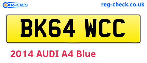 BK64WCC are the vehicle registration plates.